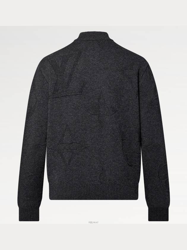 1AFXY7 Monogram Jacquard Wool Half Zipper Pullover - LOUIS VUITTON - BALAAN 3