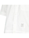 Tom Brown Logo Patch Chest Pocket Short Sleeve Shirt White - THOM BROWNE - BALAAN 5