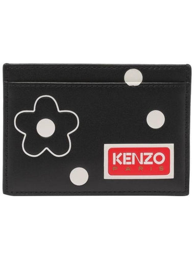 Stamp Flower Card Wallet Black - KENZO - BALAAN 1