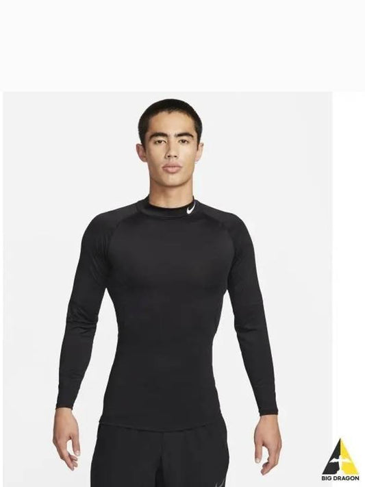 Pro Dri-Fit Fitness Mock Neck Long Sleeve T-Shirt Black - NIKE - BALAAN 2