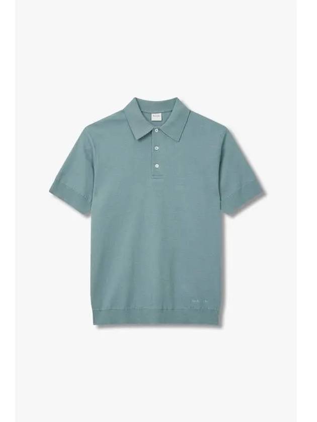 Cashmere Cotton Polo Knit Blue Green - PAUL SMITH - BALAAN 1