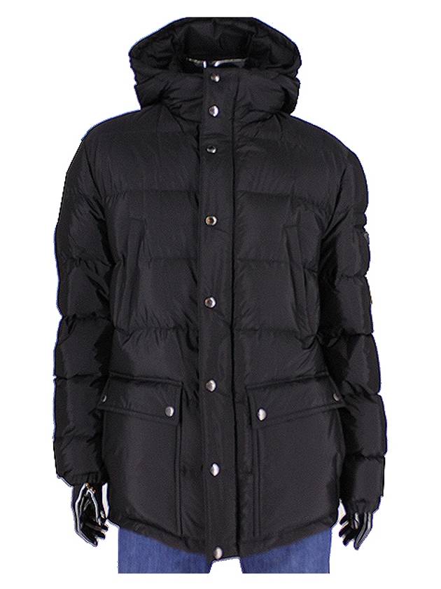 Triangle Logo Goose Down Half Padded Jacket Black - PRADA - BALAAN 4