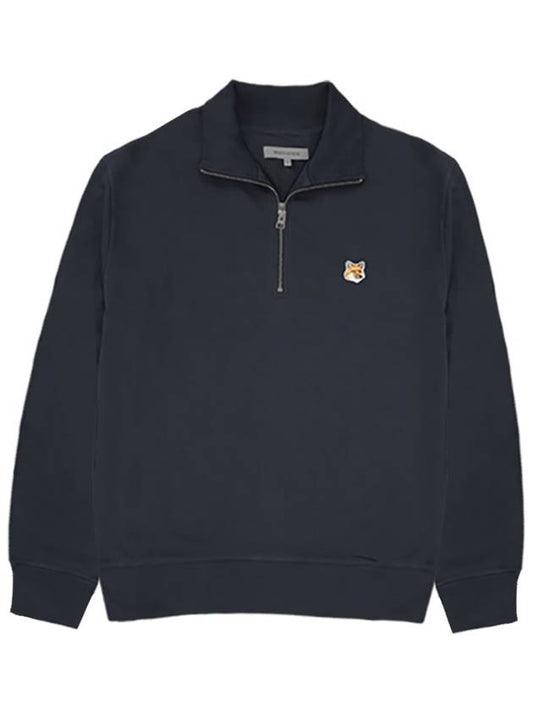 Fox Head Patch Half Zipper Sweatshirt Black - MAISON KITSUNE - BALAAN 2