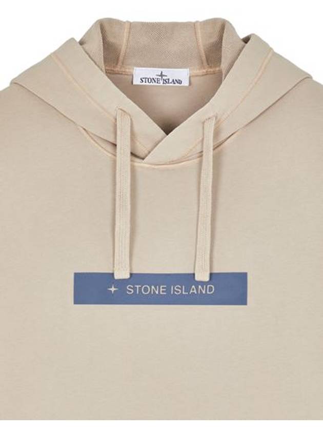 Micro Graphics Four Print Cotton Fleece Hoodie Beige - STONE ISLAND - BALAAN 4