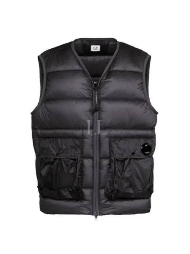 Lens Detail Zip-Up Quilted Vest Black - CP COMPANY - BALAAN 2