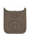 Evelyn 16 Clemence Gold Cross Bag Etoupe - HERMES - BALAAN.