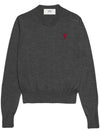 Sweater FKS111 KN0025 055 HEATHER GRAY - AMI - BALAAN 1