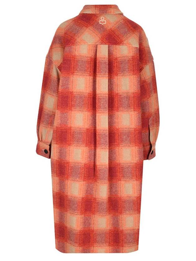 23FW Women's Pontage Check Wool Coat Orange MA0018FA A3D27E 11OR STK - ISABEL MARANT ETOILE - BALAAN 2