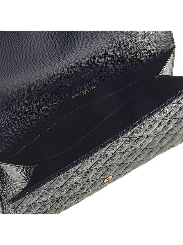 Matelasse Gold Logo Strap Clutch Bag Black - SAINT LAURENT - BALAAN 9