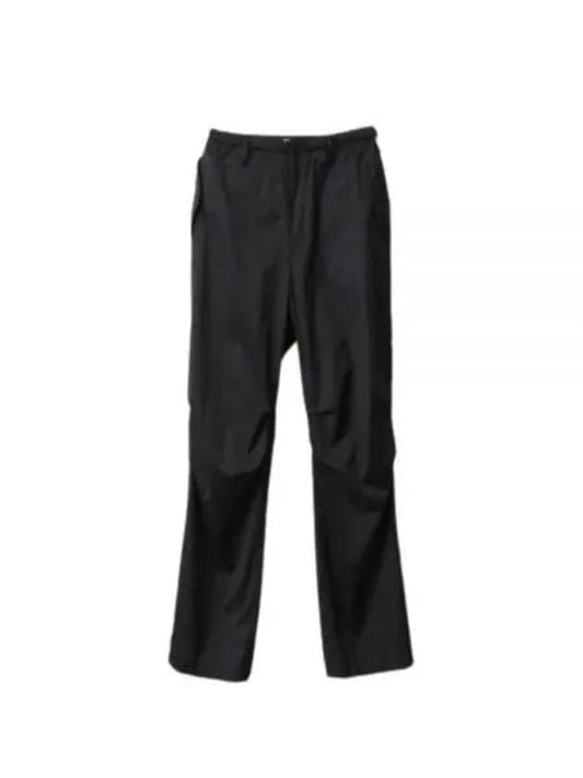 HARD TWIST POLYESTER SATIN LAMI AMINATE FIELD PANTS BLACK A24SP03SL hard twist polyester satin laminated field pants - AURALEE - BALAAN 1