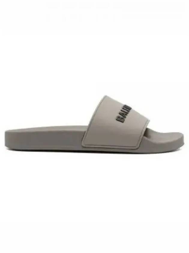 Logo Embossed Rubber Slippers Grey - BALENCIAGA - BALAAN 2