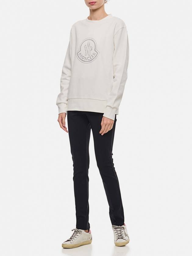 Crystal Logo Sweatshirt Off White - MONCLER - BALAAN 3