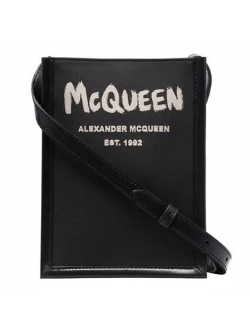 Graffiti Edge Small Cross Bag Black - ALEXANDER MCQUEEN - BALAAN 1