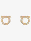 Gancini Crystal Small Earrings Gold - SALVATORE FERRAGAMO - BALAAN 3