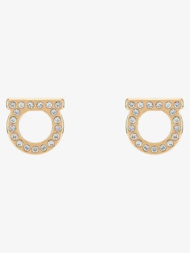 Gancini Crystal Small Earrings Gold - SALVATORE FERRAGAMO - BALAAN 3