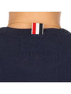 Textured Cotton Stripe Short Sleeve T-Shirt Navy - THOM BROWNE - BALAAN 4