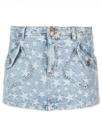 RL Star Jacquard Denim Mini Skirt - ERL - BALAAN 1