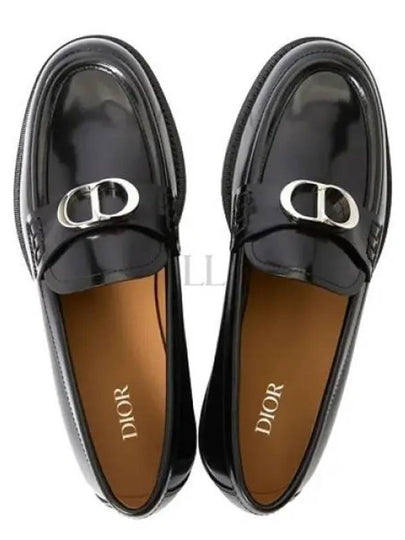 Granville CD Logo Leather Loafers Black Polished - DIOR - BALAAN 2