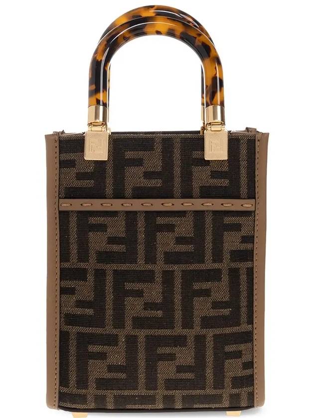 Sunshine Small Shopper Tote Bag Brown - FENDI - BALAAN 4