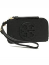 Miller Top Zip Leather Card Wallet Black - TORY BURCH - BALAAN 2