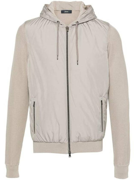 Cotton Hooded Jacket Light Beige - HERNO - BALAAN 1