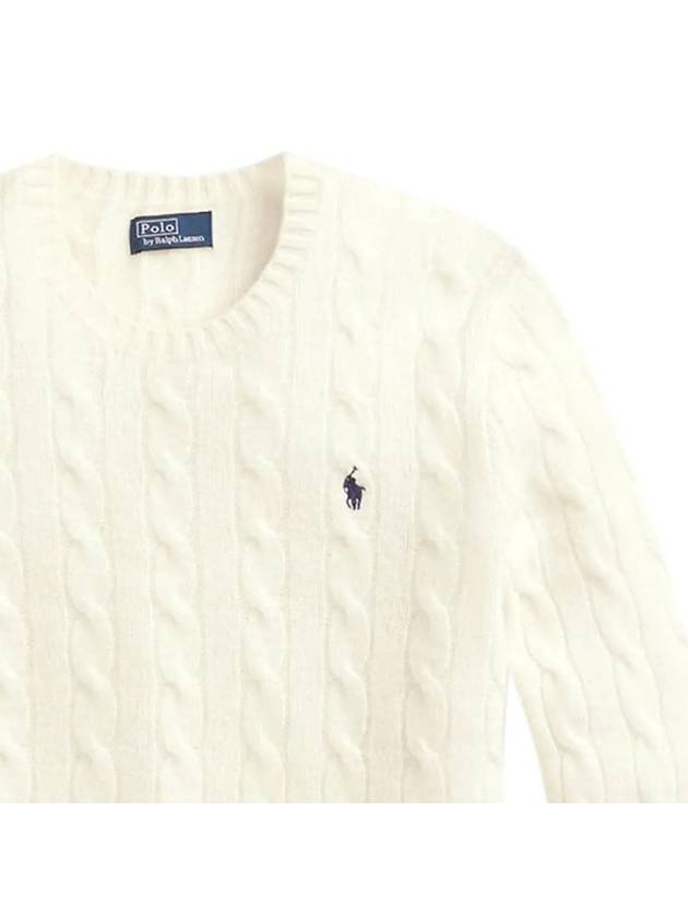 Embroidered Logo Pony Cable Knit Top Cream - POLO RALPH LAUREN - BALAAN 5