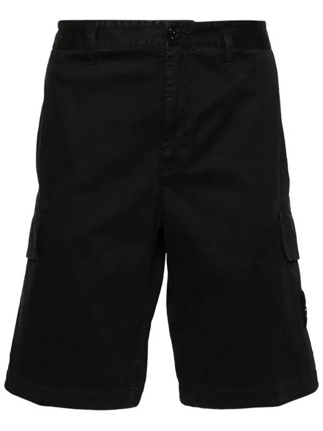 Compass Badge Cargo Shorts Black - STONE ISLAND - BALAAN 3