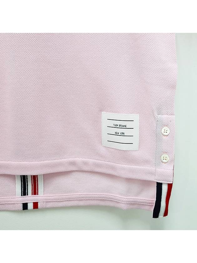 Center Back Stripe Classic Cotton Pique Relaxed Fit Short Sleeve T-Shirt Pink - THOM BROWNE - BALAAN 6