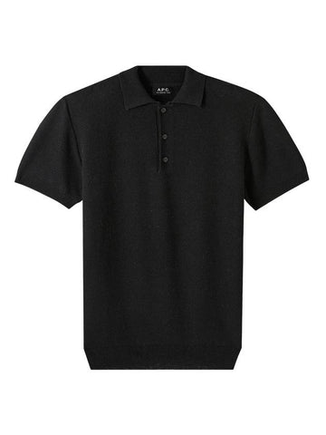 Men's Fred Polo Short Sleeve Polo Shirt Black - A.P.C. - BALAAN.