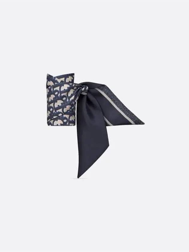 Oblique Mitzah Silk Twill Scarf Navy - DIOR - BALAAN 4