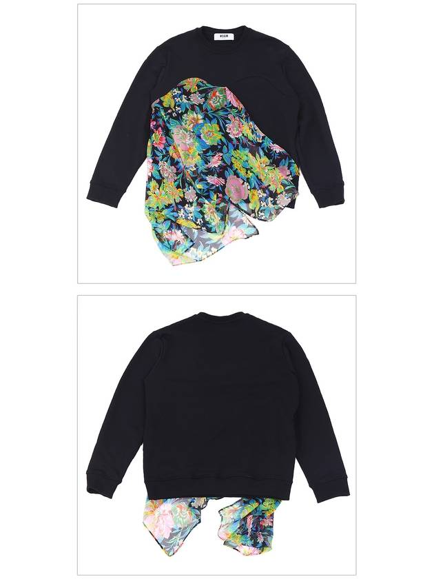 Flora Scarf Detail Sweatshirt Black - MSGM - BALAAN 3