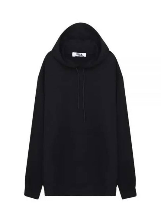 Big Logo Print Overfit Cotton Hooded Top Black - MSGM - BALAAN 2