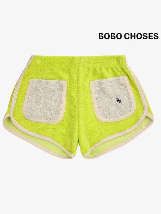 Kids Green Terry Shorts Light 124AC065 300 - BOBO CHOSES - BALAAN 2