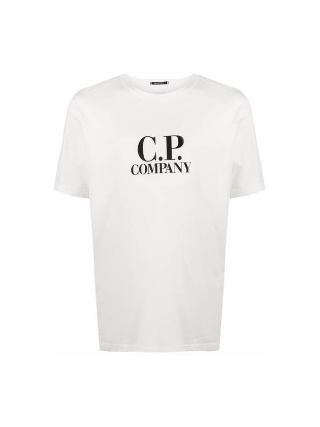 Logo Print Short Sleeve T-Shirt White - CP COMPANY - BALAAN 1