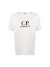 Logo Print Short Sleeve T-Shirt White - CP COMPANY - BALAAN 1