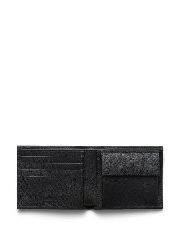 Triangle Logo Re-Nylon Half Wallet Black - PRADA - BALAAN 4