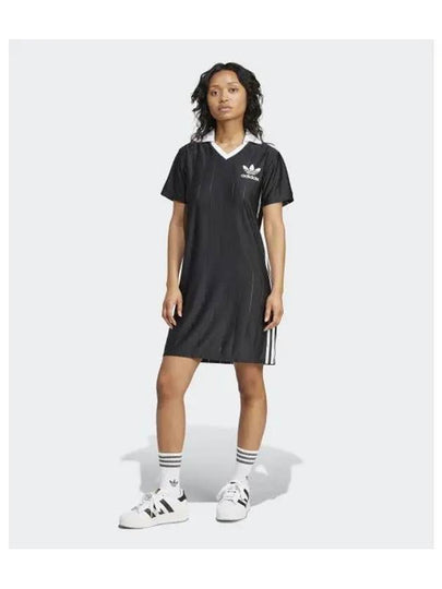 Adicolor 3 Stripe Pinstripe Short Dress Black - ADIDAS - BALAAN 2