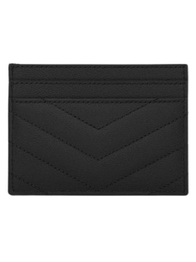 Cassandre Matelasse Card Case In Grain De Poudre Embossed Leather Black - SAINT LAURENT - BALAAN 3