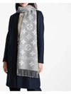 LV Essential Monogram Wool Scarf Light Grey - LOUIS VUITTON - BALAAN 4