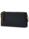 Leather Intrecciato Chain Shoulder Bag Black - BOTTEGA VENETA - BALAAN 3