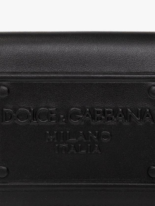 Logo Embossed Bi-Fold Calfskin Card Wallet Black - DOLCE&GABBANA - BALAAN 6