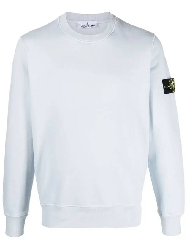 Wappen Patch Garment Dyed Sweatshirt Light Blue - STONE ISLAND - BALAAN 3