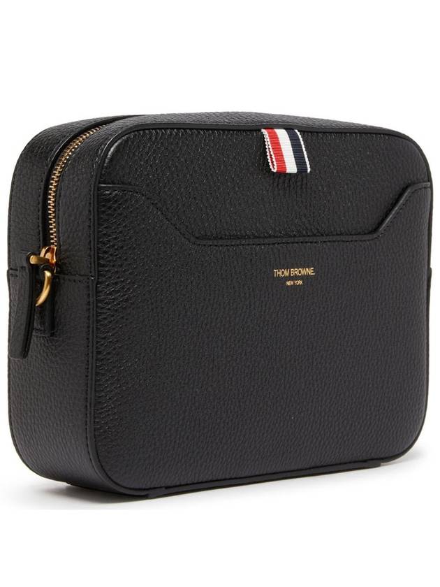 4 Bar Patch Leather Camera Cross Bag Black - THOM BROWNE - BALAAN 3