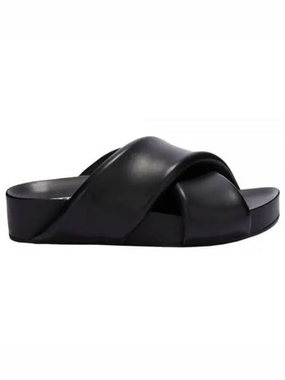 Women's Padded Cross Strap Slippers Black - JIL SANDER - BALAAN 2