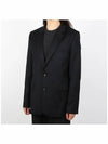 Virgin Wool Two-Button Jacket Black - AMI - BALAAN 3