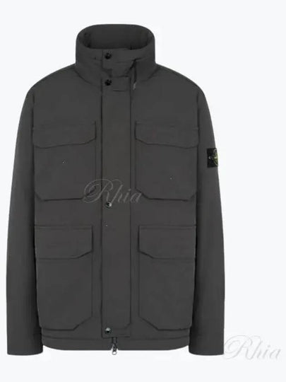 Polyester Micro Twill Zip Up Jacket Grey - STONE ISLAND - BALAAN 2