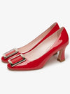 Tre Slim Enamel Pumps Heel Red - ROGER VIVIER - BALAAN 3