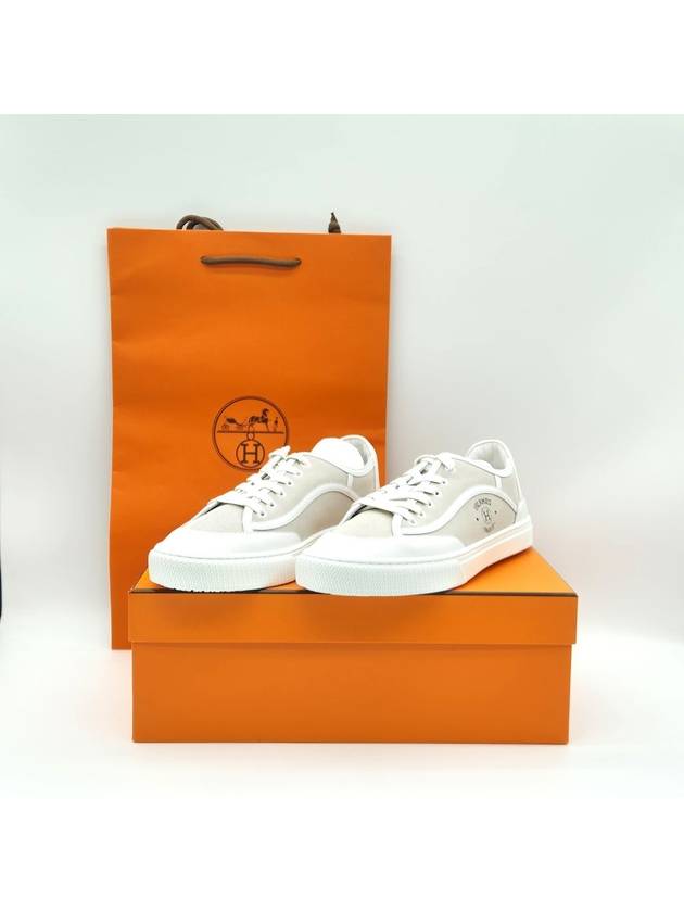 Get Logo Low Top Sneakers Grey - HERMES - BALAAN 2