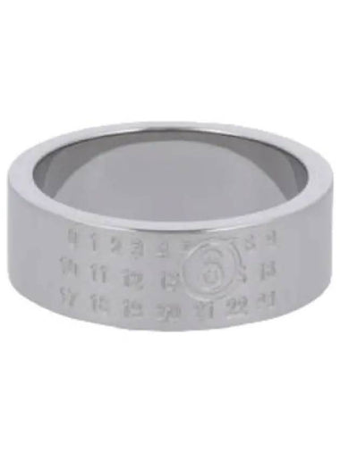 MM6 Polished Number Logo Ring Palladio - MAISON MARGIELA - BALAAN 1