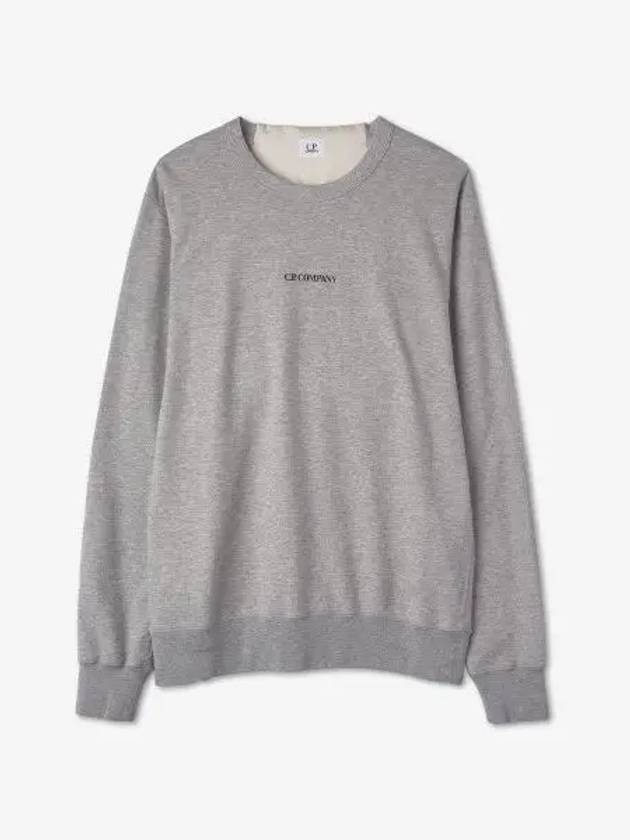 Light Fleece Logo Sweatshirt Grey Melange - CP COMPANY - BALAAN 2